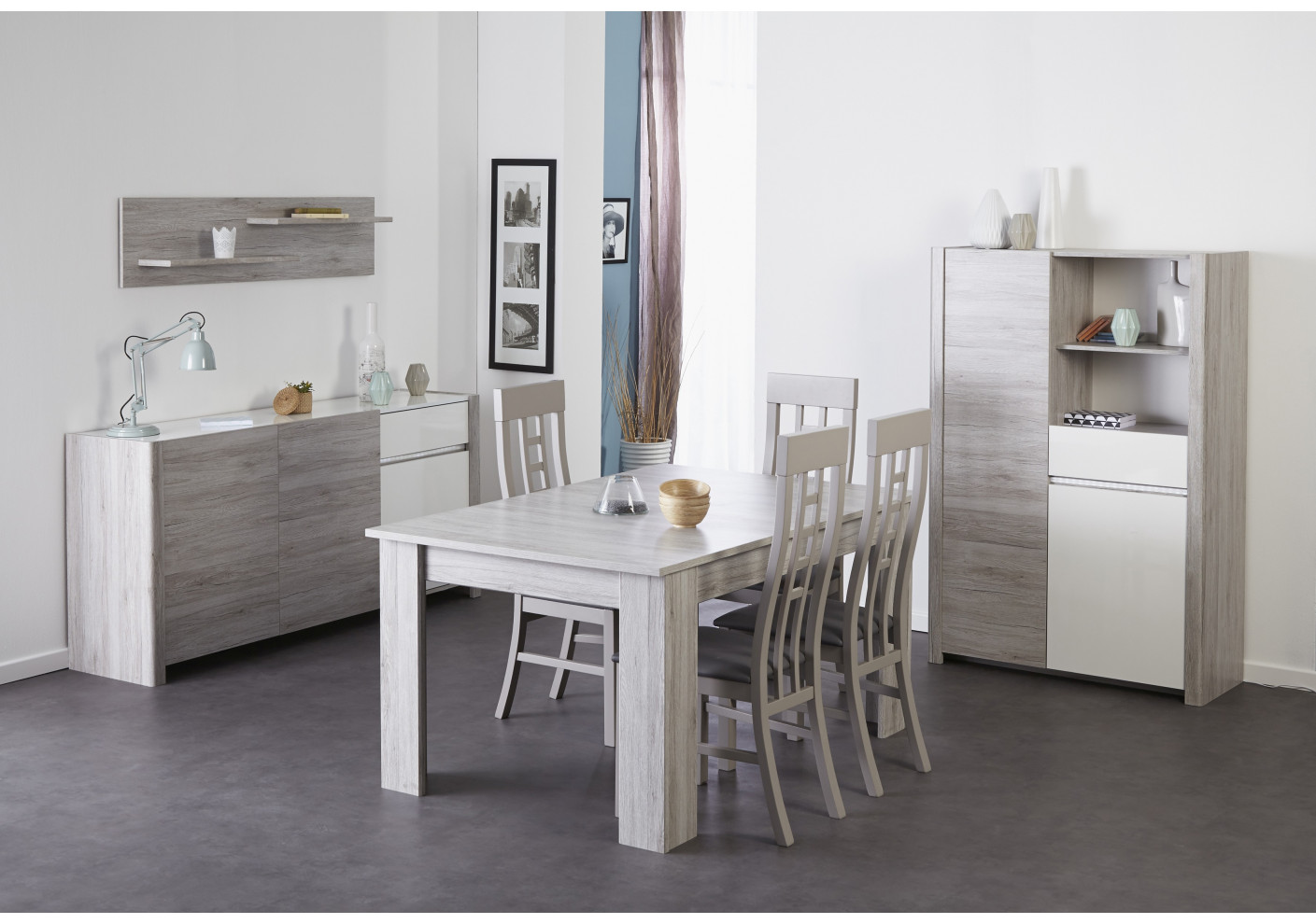 Meuble tv lumiled blanc brillant et gris meubles tv salon