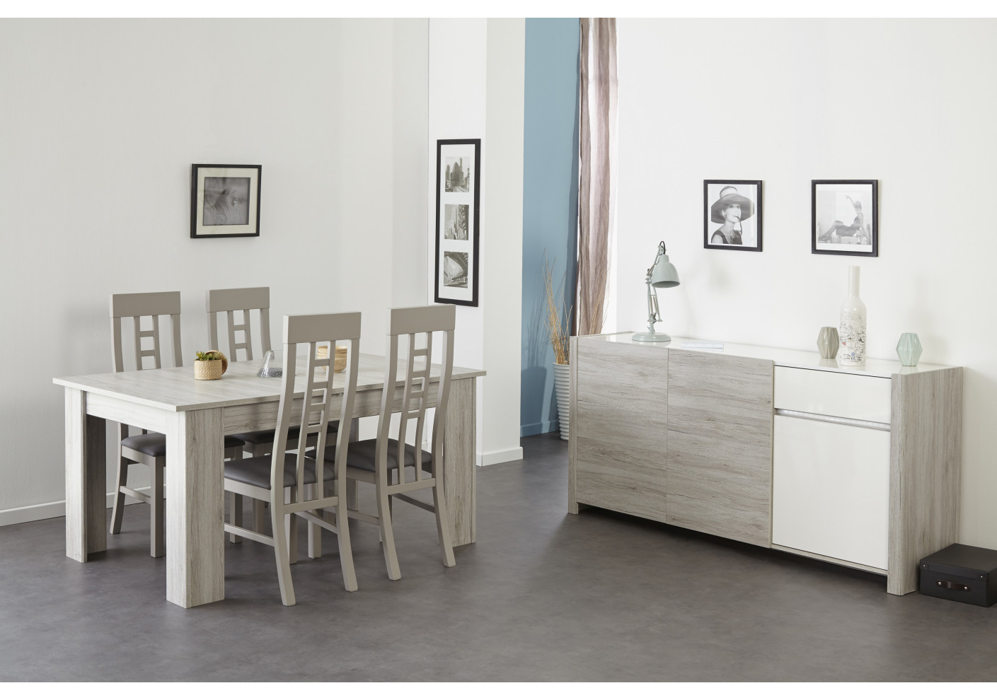 Meuble tv lumiled blanc brillant et gris meubles tv salon