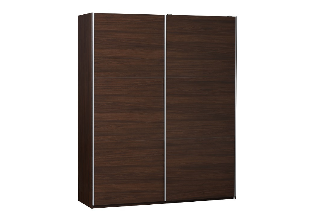 Armoire 2 Portes Coulissantes Gala Decor Noyer Largeur 150 Cm