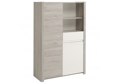 Buffet haut LUMILED Blanc brillant et gris