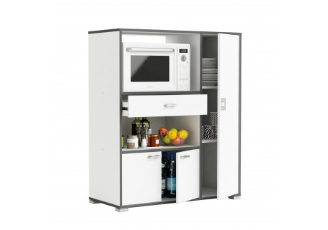 Desserte BUZZ 3portes 1 tiroir 2 niches blanche  