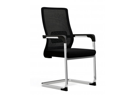 Chaise SILO noir et chrome