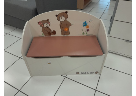 Coffre Ted et Billy blanc et marron