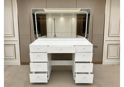 Coiffeuse MYLENE blanc avec miroir