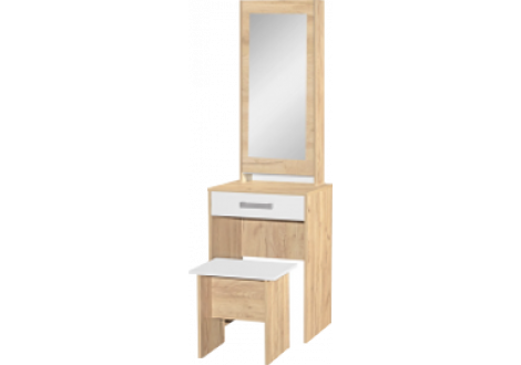 Commode BALI 4 tiroirs chêne dorée et blanc