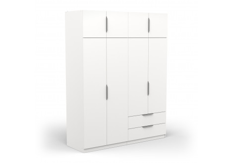 Armoire GHOST 8 portes 2 tiroirs blanche