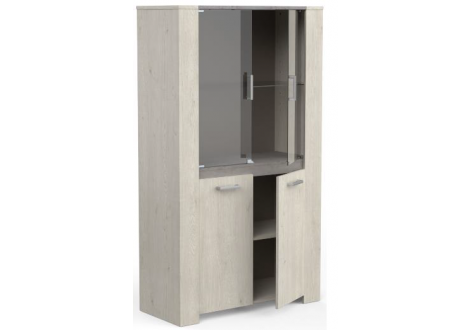 Vitrine MAYOR chêne topanga et beige