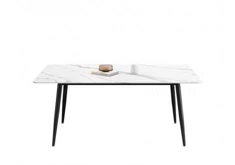 Table SINTRA décor marbre blanc L130