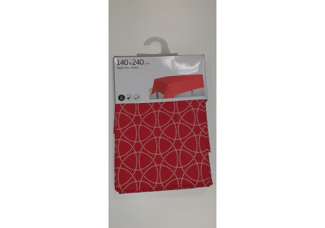 Nappe Tessa rouge et blanc 140x300