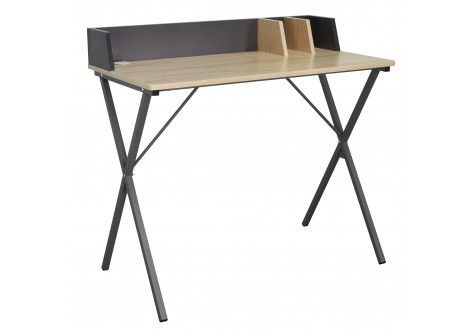 Bureau BORA décor chêne et gris