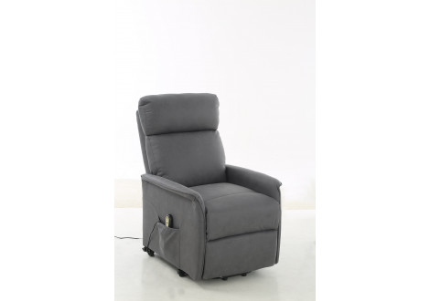 Fauteuil relax Perth gris électrique relevant