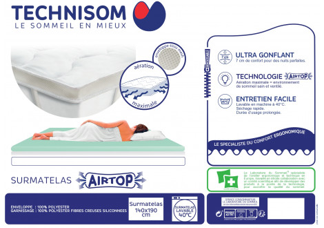 Sur-matelas AIR TOP 140 x 190cm