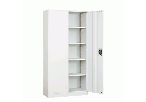 Arm. 2 portes 120 cm gris clair métal étagères/suspendus AR2PB-195 