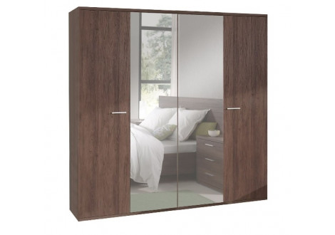 Armoire 4 portes GAEL noyer