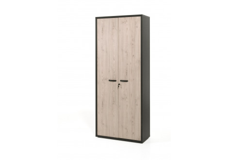 Armoire CAPO noir et chataigne 2 portes