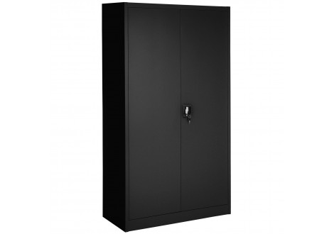 Arm. 2 portes 100 cm noir en métal étagères/suspendus AR2PB-195 
