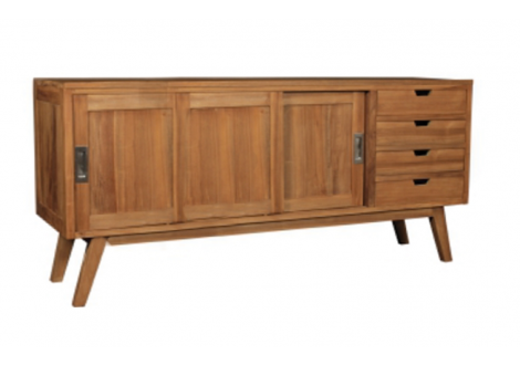 Buffet teak 4 portes 4 tiroirs