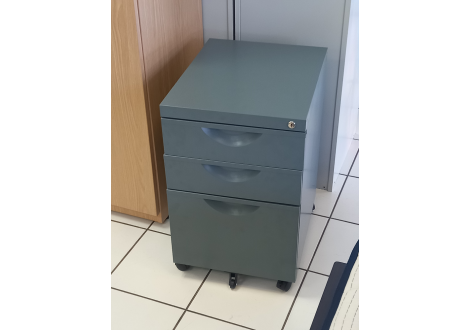 Caisson 3 tiroirs métallique coloris gris canthracite CS-3T