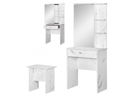 Coiffeuse BEAUTY chêne et blanc