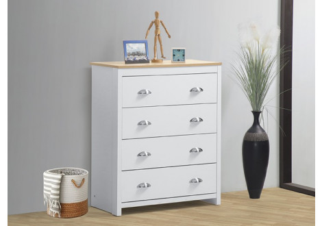 Commode ELVA blanc et chêne orge