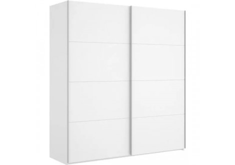 Armoire MALAGA 180 portes coulissantes décor blanc mat