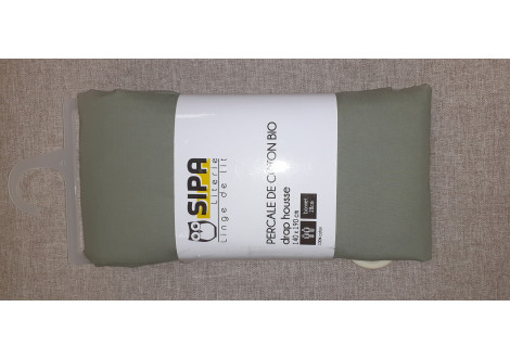 Drap housse Percale 140x190cm vert