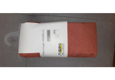 Drap housse 160x200 polycoton ginger