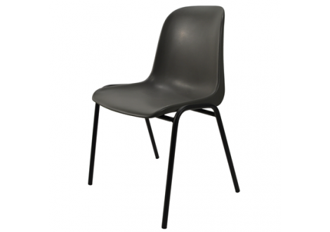 Chaise ELENA plastique noir/piètement noir