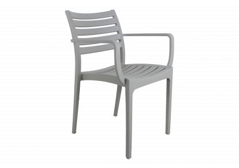Chaise ERIC avec accoudoirs gris clair