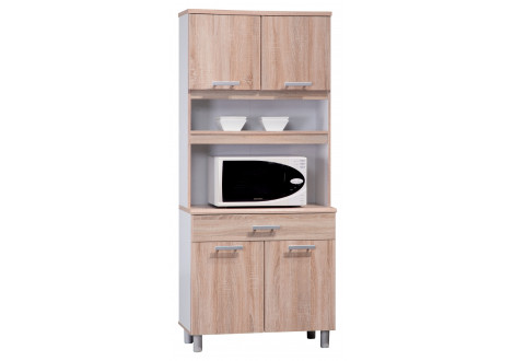 Buffet FLIP chêne clair/blanc 4 portes/1 tiroir 