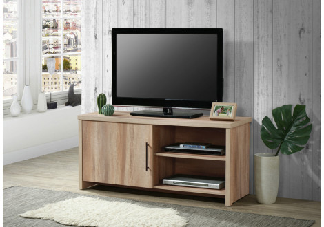 Meuble TV FRED 1 porte 2 niches décor frêne alisé