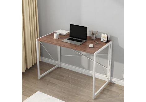 Bureau SYLVAIN décor blanc et noyer