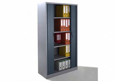 Armoire métal à rideaux L100 H198 cm coloris gris