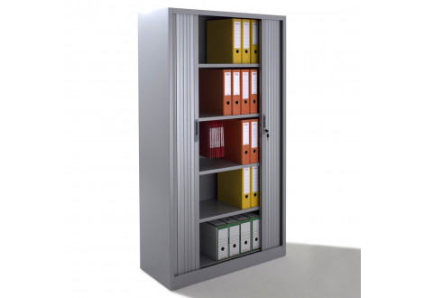 Armoire métal à rideaux L100 H198 cm coloris gris