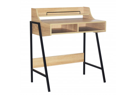 Bureau INDUS 2 niches chêne et noir