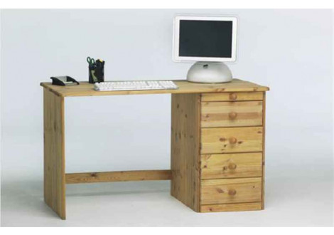 Bureau KENT 5 tiroirs vernis miel