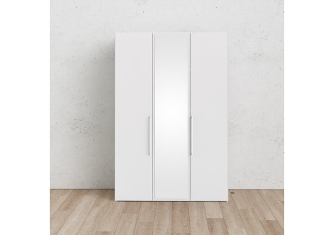 Armoire LARVA Blanc 3 portes 2 tiroirs 1 miroir