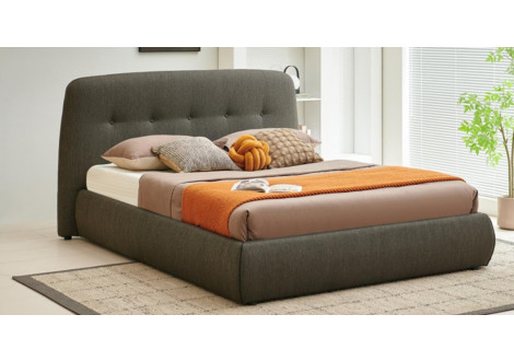 Lit 160 CANESTRINO tissu gris