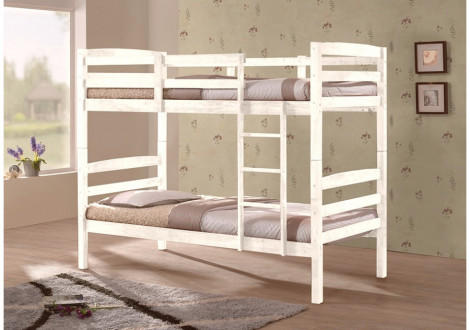Lits superposés ORLAN 90x190 Pin massif blanc