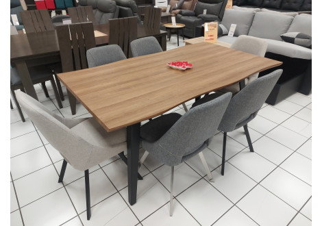 Table LOUISE 160x90 cm  noyer et noir