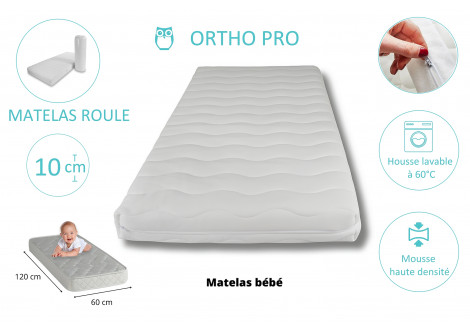 Matelas bébé ortho pro 60x120 ép. 10 cm