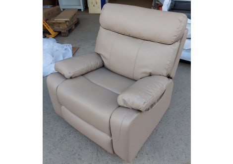 Fauteuil Relax MAXIME simili cuir taupe