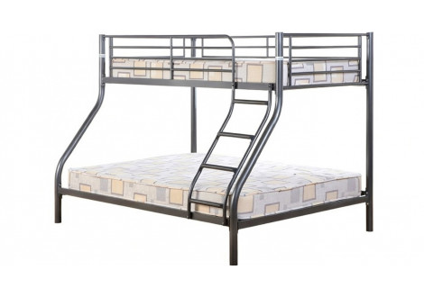 Lits superposés MAXIMO 90+140x190 métal argent