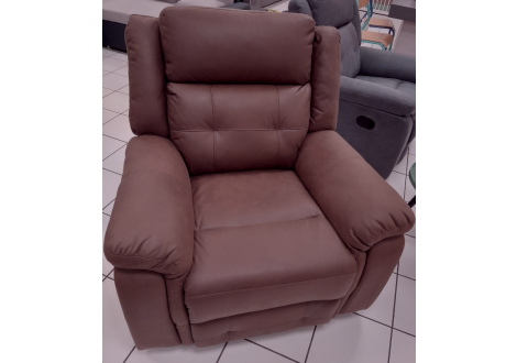 Fauteuil relax MELBOURNE 1 place tissu marron foncé