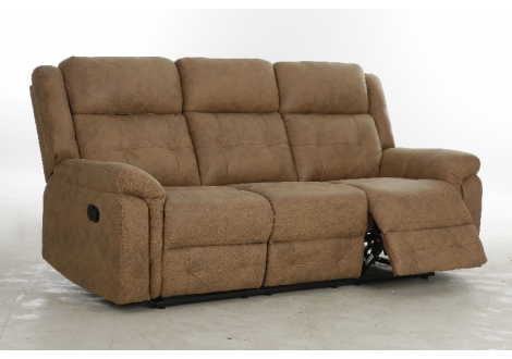 Canapé relax MELBOURNE relax 3 places tissu marron clair