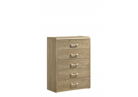 Commode KARL chêne caramel 5 tiroirs