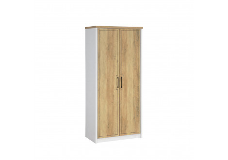 Armoire Lilo 2 portes chêne/blanc