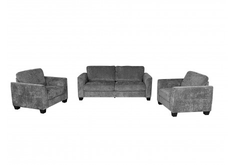 Salon MONTGOMERY gris 3+1+1