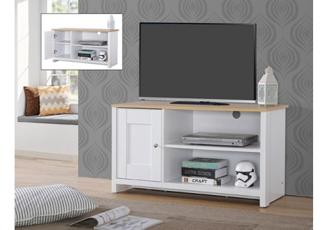Meuble télé SOREN blanc et chêne orge