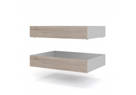 Lot de 2 tiroirs sous lit NAIA décor chêne